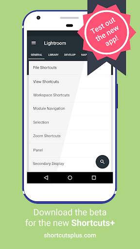 Shortcuts  Lightroom screenshot 1