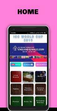 Live Cricket World Cup 2019 - Watch Live Score,Tv screenshot 1