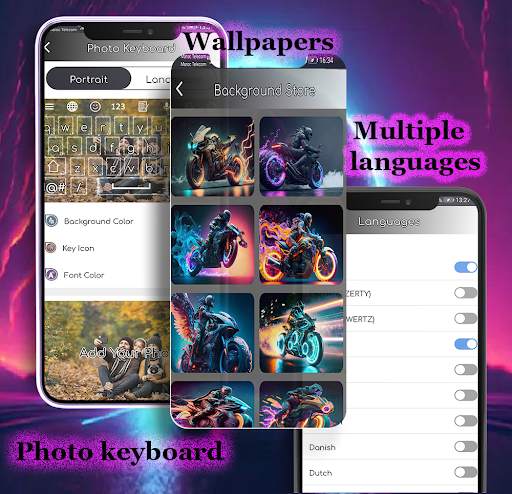 Neon Motorbike Keyboard screenshot 5
