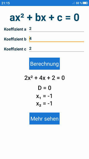 Quadratische Gleichungen screenshot 5