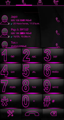 THEME SWIPE DIALER SPETRA PINK GLASS screenshot 1
