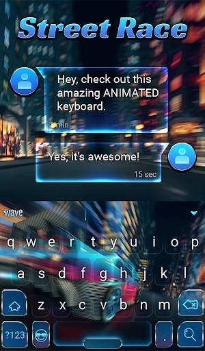 Street Race Animated Keyboard   Live Wallpaper screenshot 3