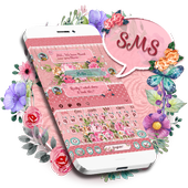 SMS elegante Rosen-Tastatur icon