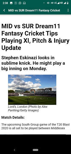 CricTips Fantasy Cricket Informer - Dream 11 Guru screenshot 4