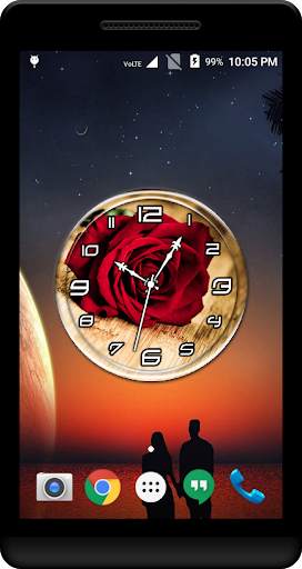 Red Rose Clock Live Wallpaper screenshot 1
