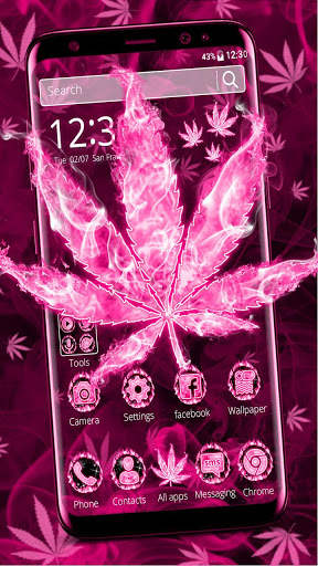Pink Smoky Fire Rasta Weed Themes HD Wallpapers screenshot 1