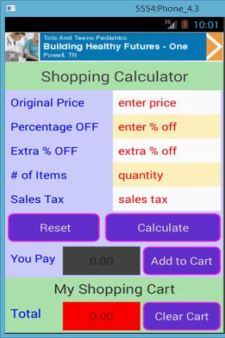 Shopping Calculator screenshot 1