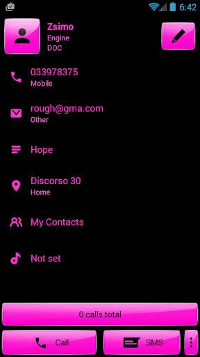 Dialer Theme Gloss Pink drupe screenshot 3