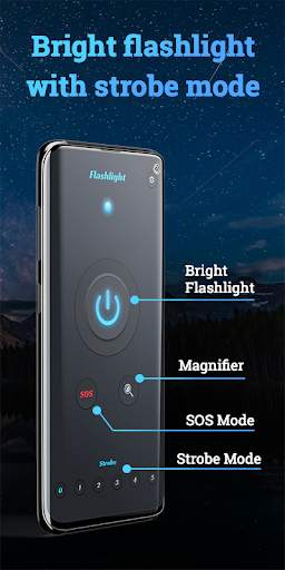 Magnifier Flashlight-Strobe LED & SOS mode screenshot 1