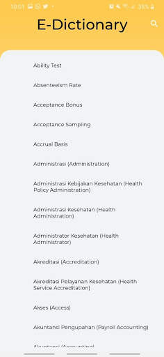 E-Dictionary Health Policy Administration screenshot 2