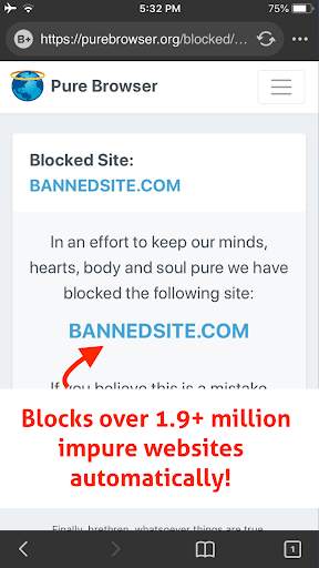 Pure Browser - World's first Christian web browser screenshot 3