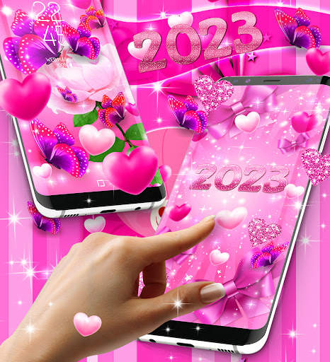 Lovely pink live wallpaper screenshot 2