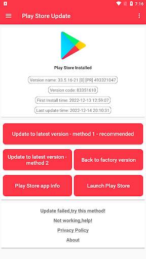 Play Store Update screenshot 2