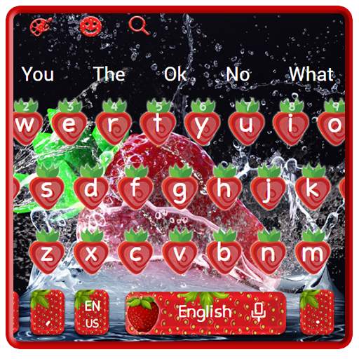 Strawberry Water Splash Keyboard Theme 10001003