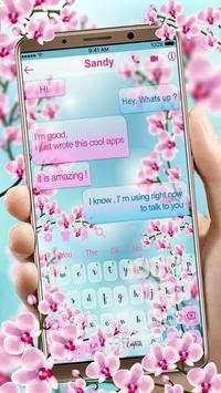 Pink Orchid Flower SMS Keyboard Theme screenshot 1