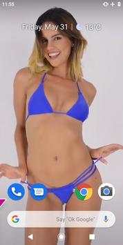 Hot Girl In Blue Bikini Video Wallpaper screenshot 1