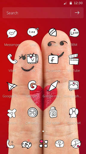 Red Lover Finger Romantic Heart Theme screenshot 5