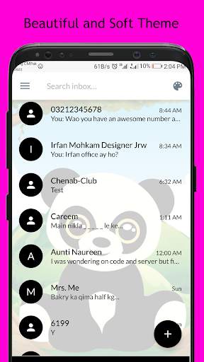 Cute Panda SMS Dual Theme screenshot 2
