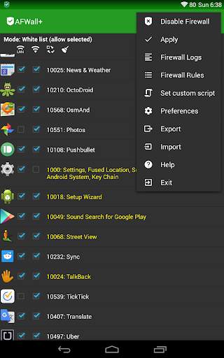 AFWall  (Android Firewall  ) screenshot 9