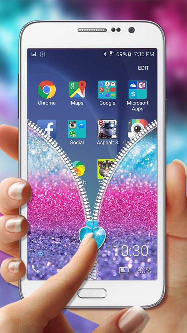 Glitter Zipper Lock screenshot 4