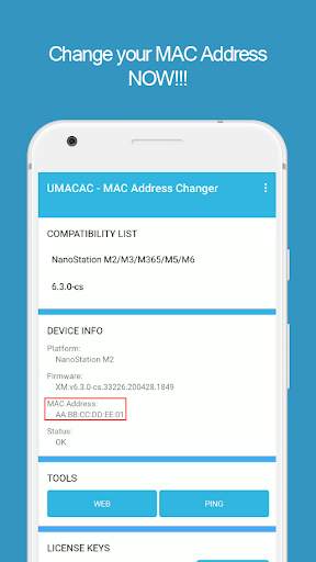 UMACAC - Ubiquiti MAC Address Changer Mobile screenshot 3