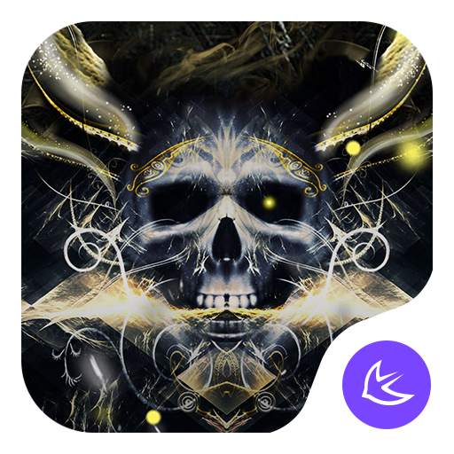 Golden Cool Skull- APUS launcher theme&wallpaper 69.0.1001