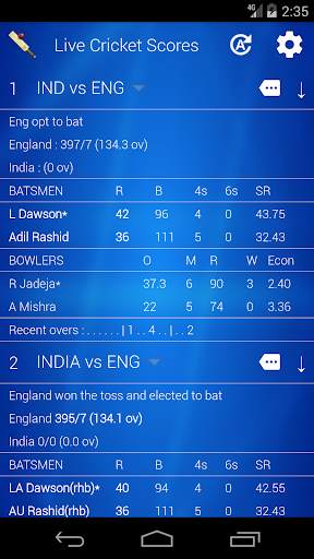 Fastest Live Cricket Scores 1 تصوير الشاشة
