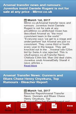 Football News for Arsenal screenshot 1