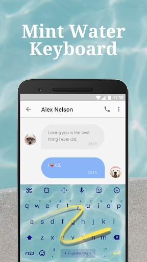 Mint Blue Emoji Keyboard Theme for Facebook screenshot 4