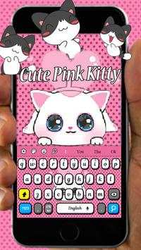 Cute Pink Kitty Keyboard screenshot 1