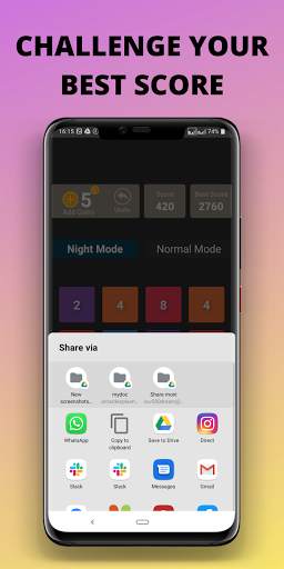 2048 Puzzle Game: Dark Mode & Casual Board Game screenshot 2