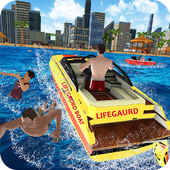Coast Guard Lifeboat Beach Rescue Operation icon