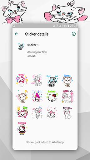 Cute Cat Stickers For Whatsapp screenshot 2
