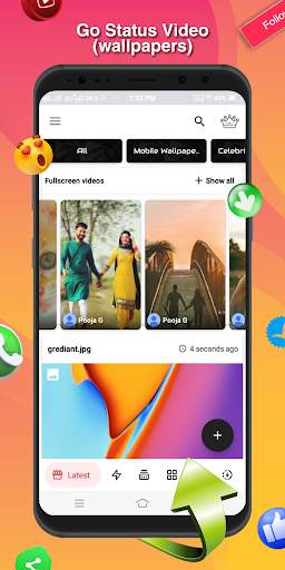 Go Status - Video Download Upload ( Wallpapers ) screenshot 1
