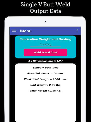 Welding Weight and Cost Calculator скриншот 14