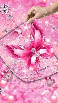 Pink Glitter Diamond Butterfly Theme screenshot 6