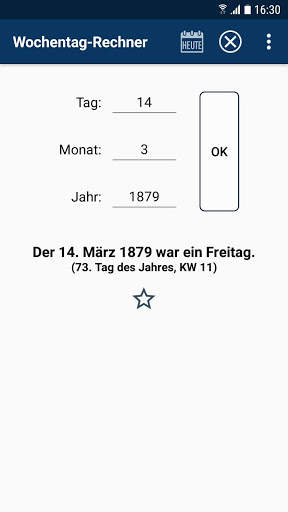 Wochentag-Rechner screenshot 1