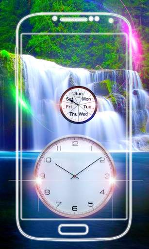 Waterfall Clock Live Wallpaper screenshot 4