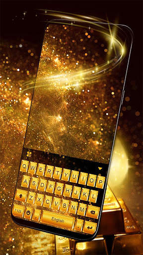 Gold Glitter Keyboard Theme screenshot 2
