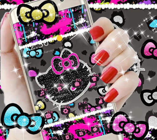 Kitty Black Diamond Bowknot Sweet Princess Theme screenshot 2