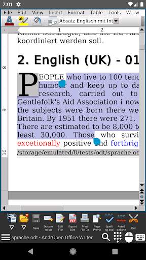 AndrOpen Office screenshot 1