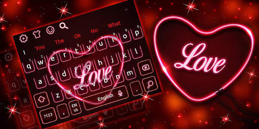 Neon Love Heart Keyboard Theme screenshot 4