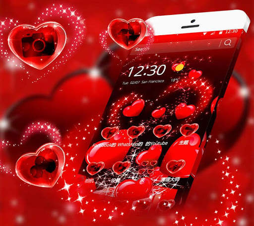 Red Heart Love Sparkling Theme screenshot 4