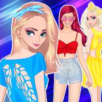 Lovely sisters dress up game logo