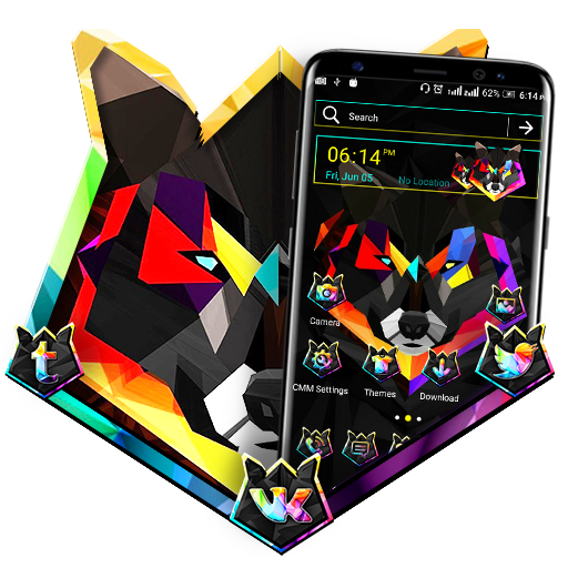 Colorful Wolf Launcher Theme icon