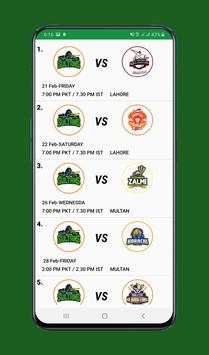 PSL 5 Schedule - Live PSL Scores screenshot 2