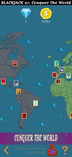 Blackjack 21 Campaign: Conquer the World screenshot 3