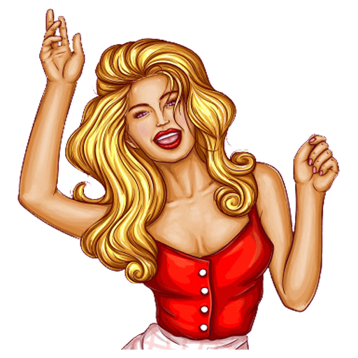 Pin-up Girl Stickers Set icon