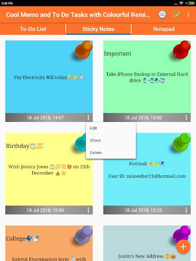 Cool Memo & To Do Tasks Colourful Reminder Notes скриншот 8