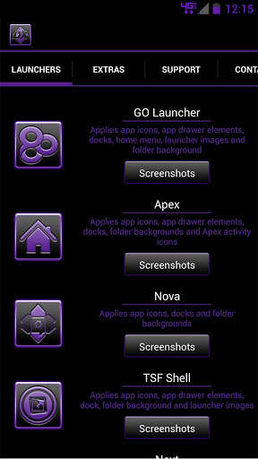 Serenity Launcher Theme Purple screenshot 3